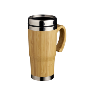 Caneca de inox e Bambu 500 ml
