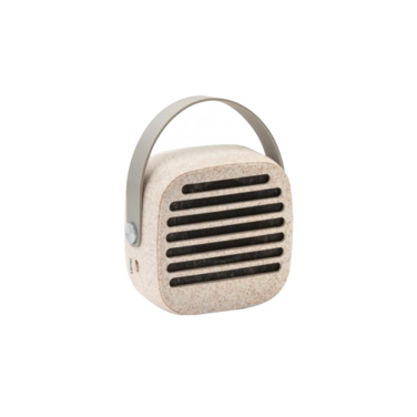 Caixa de Som Bluetooth em fibra de palha de trigo e ABS