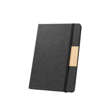 Caderno A5 em tecido poliéster 100% reciclado