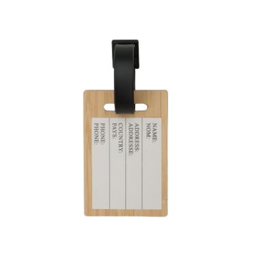 Tag identificador de bagagem em bambu