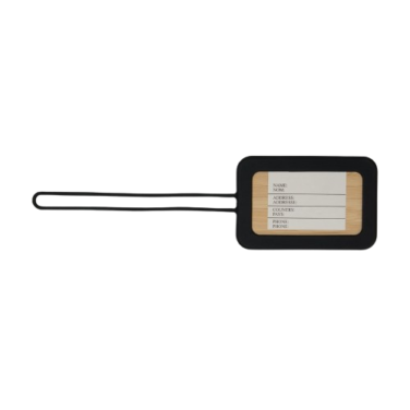 Tag identificador de bagagem de Bambu e silicone