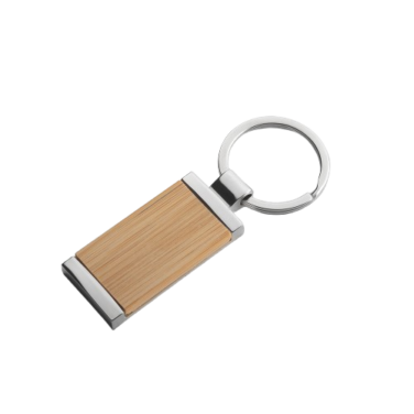 Chaveiro de Metal e Bambu
