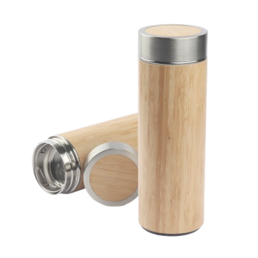 Garrafa térmica revestimento em fibra de bambu 400 ml