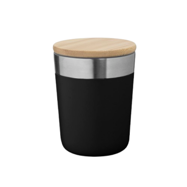 Copo em inox com tampa de bambu 300 ml