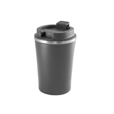 Copo térmico de viagem em aço inox e PP 470 ml