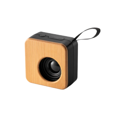 Caixa de Som Bluetooth em bambu e ABS
