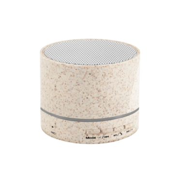 Caixa de Som Bluetooth em fibra de palha de trigo e ABS com microfone