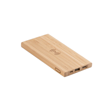Bateria portátil em bambu 5.000 mAh