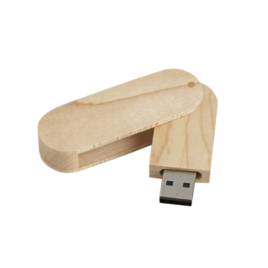 Pen Drive de Madeira Giratório