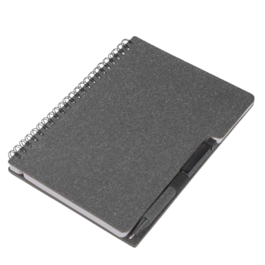 Caderno com caneta