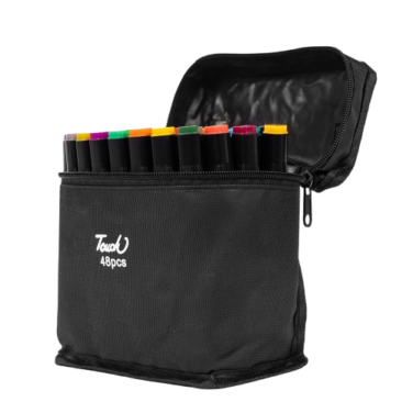 Kit Canetas Marcadoras Pontas Duplas 48 Cores