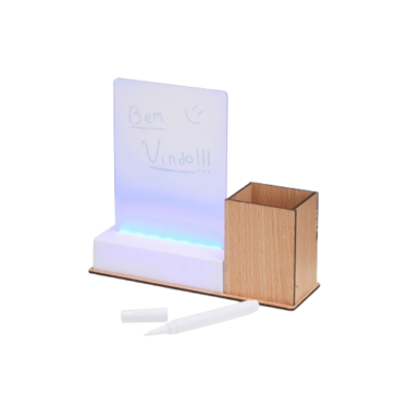 Quadro de Mensagens LED com Porta-caneta