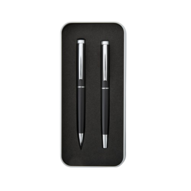 Kit com canetas esfero e roller em metal
