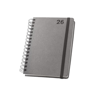 Agenda A5 com argolas em pele reciclada