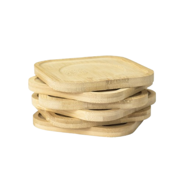 Kit com seis porta copos de bambu