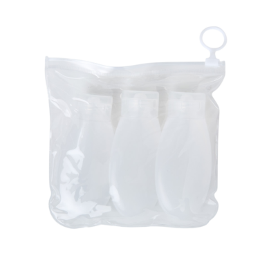 Kit viagem com 3 frascos plásticos de 60 ml