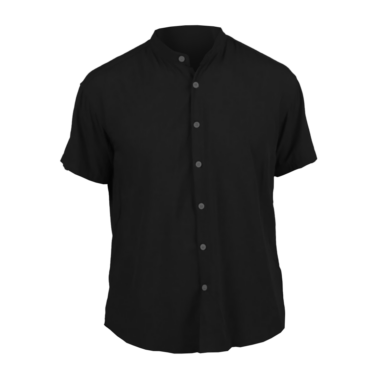 Camisa masculina com gola careca e com botão